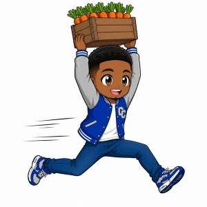 Elijah Running Elijah Running while carrying a crate of carrots.